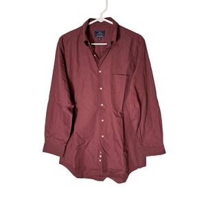 Dockers Mens Burgundy Wrinkle Free Button Down Shirt Long Sleeve Pocket Size M